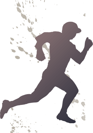 走塁のシルエット